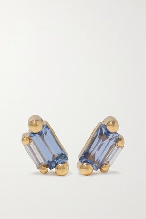 Suzanne Kalan | 18-karat gold, sapphire and diamond earrings | NET-A-PORTER.COM
