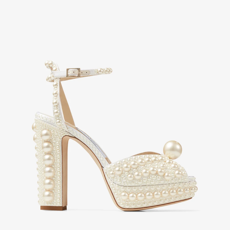cream pearl heels