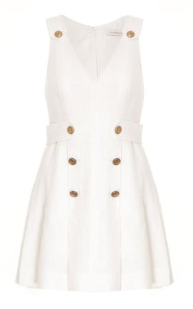 The Lovestruck Buttoned Linen Mini Dress By Zimmermann | Moda Operandi