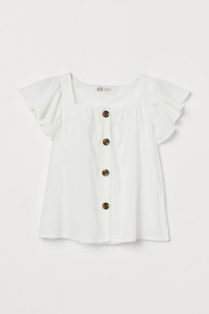 Flutter-sleeved Blouse - Natural white - Kids | H&M US