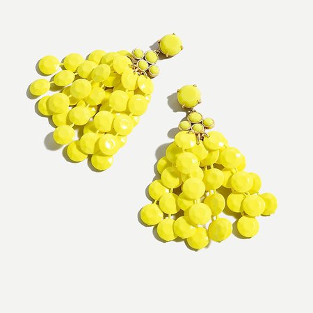 J.Crew: Waterfall Bead Statement Earrings For Women yellow