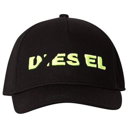 Diesel Black and Fluoro Diesel Embroidered Cap | AlexandAlexa