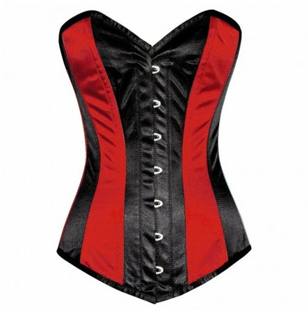 *clipped by @luci-her* Red Black Satin Goth Burlesque Waist Training Bustier | RebelsMarket