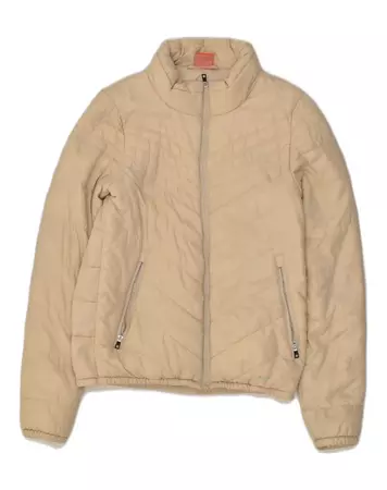 NIKE Womens Padded Jacket UK 6 XS Beige | Vintage & Second-Hand Clothing Online | Thrift Shop