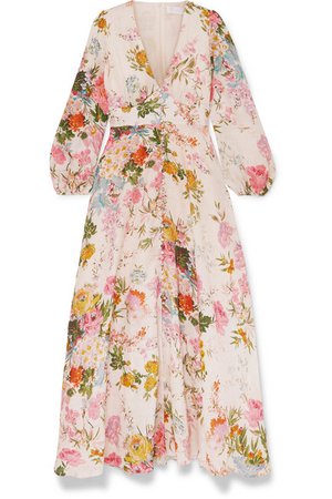 Zimmermann | Heathers floral-print linen maxi dress | NET-A-PORTER.COM