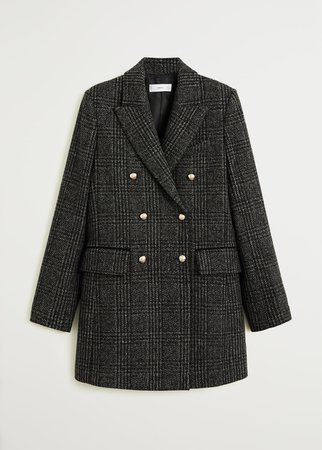 Check wool-blend coat - Women | Mango USA
