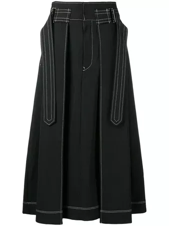 Ujoh Hakama tuck skirt $536 - Buy AW18 Online - Fast Global Delivery, Price