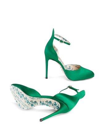 Shop green Gucci Satin pumps with Express Delivery - Farfetch