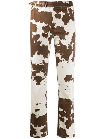 Shop Miaou Lou cow-print trousers with Express Delivery - FARFETCH