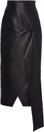MATÉRIEL Asymmetrical Faux Leather Skirt Size: S