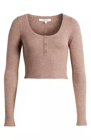 PacSun Aria Crop Henley Sweater | Nordstrom
