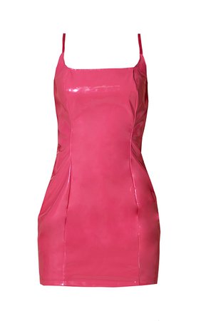 PLT Hot Pink PU Bodycon Dress
