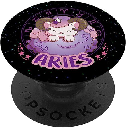 Amazon.com: Kawaii Cat Zodiac Sign Aries PopSockets PopGrip: Swappable Grip for Phones & Tablets