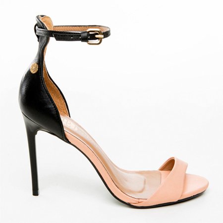 Michele Peach and Black Stiletto Sandals