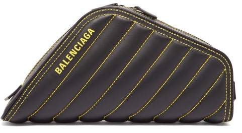 Car Quilted Leather Clutch - Womens - Black Yellow