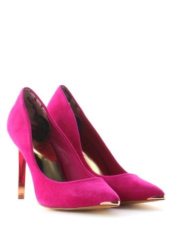 Metal Pointed Women's Court Shoe Deep Pink