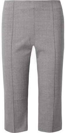One Step Ahead Cropped Woven Straight-leg Pants - Gray
