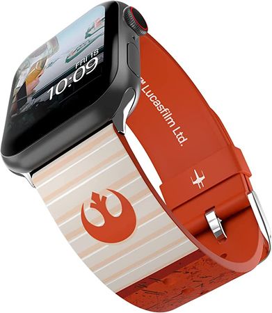 Amazon.com: Star Wars – Rebel Classic Smartwatch Band – Officially Licensed, Compatible with Every Size & Series of Apple Watch (watch not included) : Cell Phones & Accessories