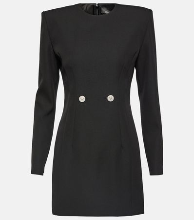 Tailored Virgin Wool Minidress in Black - Versace | Mytheresa