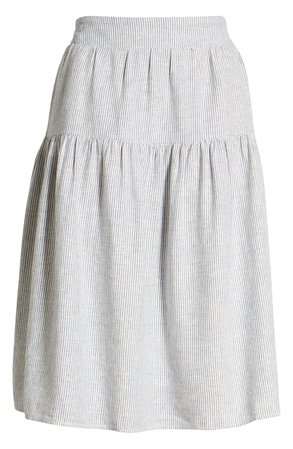 Caslon® Linen Tiered Skirt | Nordstrom
