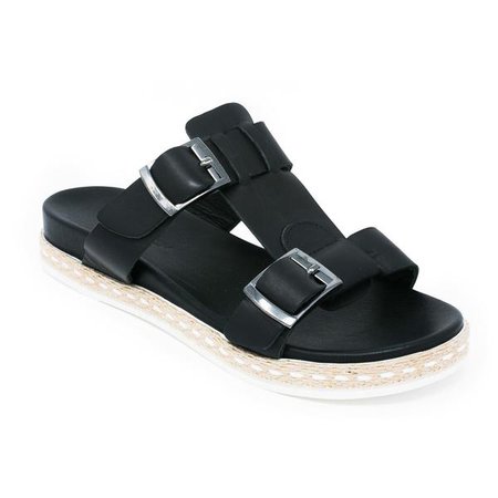 Sandals | Shop Women's Black Slipon Leather Sandals at Fashiontage | 8f1e344a-Beige_Snake-5