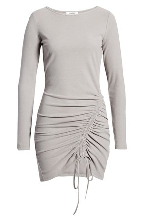 4th & Reckless Sasha Ruched Hem Long Sleeve Stretch Cotton Jersey Dress | Nordstrom
