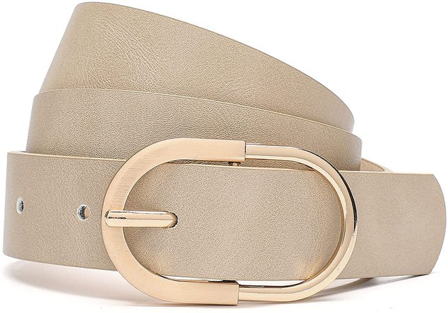 Tanpie Leather Belt Women for Dress with Gold Buckle Beige X-Small at Amazon Women’s Clothing store