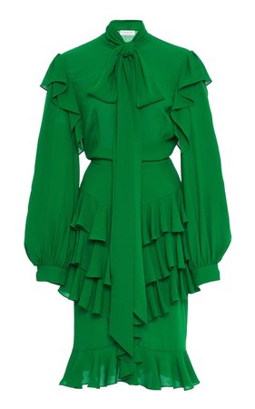 Ruffled Silk-Georgette Dress by Michael Kors Collection | Moda Operandi