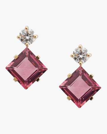 Yi Collection | Pink Tourmaline And Diamond Earrings | Olivela