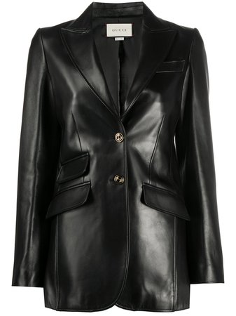 Gucci black lambskin tailored blazer for women