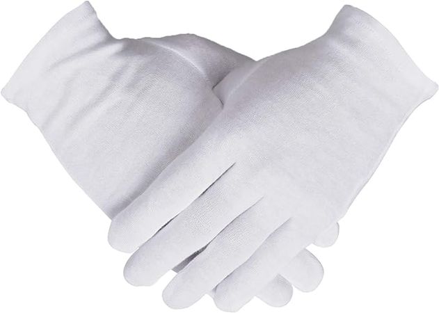 Amazon.com: 100% Cotton Gloves, 6 Pairs White Cotton Gloves for Women Dry Hands Eczema Serving - Archival Coin Jewelry Inspection Gloves (6 Pairs) : Tools & Home Improvement