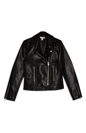 Topshop Teddy Faux Leather Biker Jacket (Regular & Petite) | Nordstrom