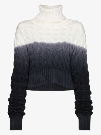 Matthew Adams Dolan Dip-dye cable knit turtleneck sweater | Browns