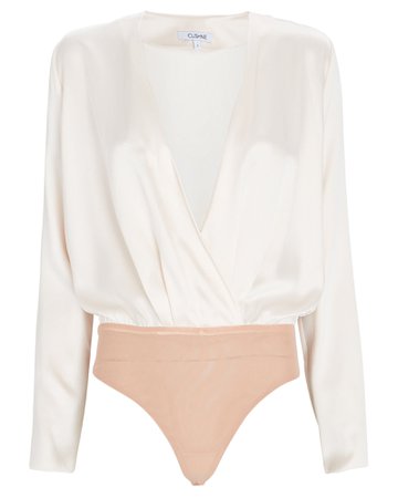 Cushnie Silk Wrap Blouse Bodysuit | INTERMIX®