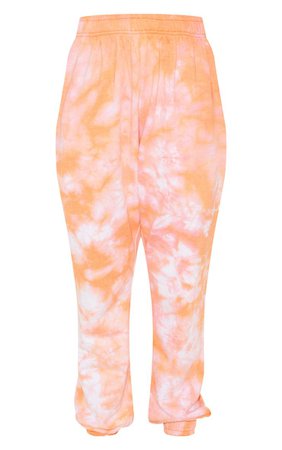 Orange Tie Dye Jogger | Trousers | PrettyLittleThing USA