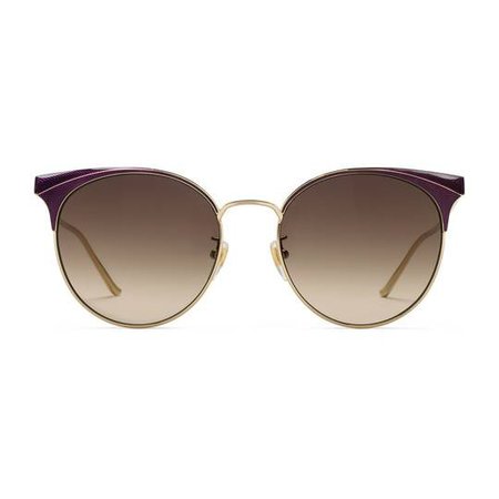 Round-frame metal sunglasses - Gucci Women's Cat Eye 544031I33302520