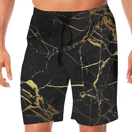Gold and black pool shorts