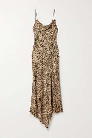 Leopard print Harmony draped leopard-print satin-twill and voile dress | Alice + Olivia | NET-A-PORTER
