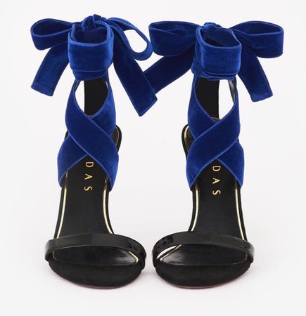 blue velvet shoes