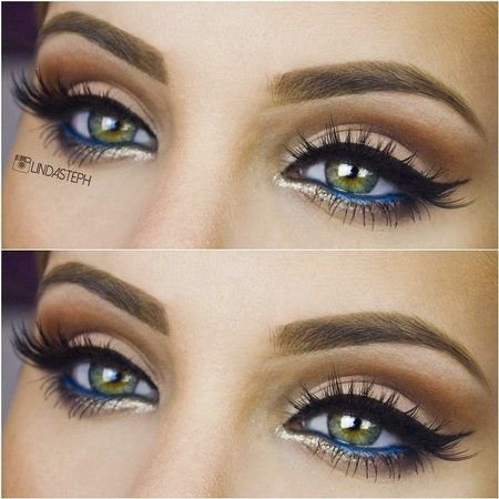 hint of blue makeup look - Google Search