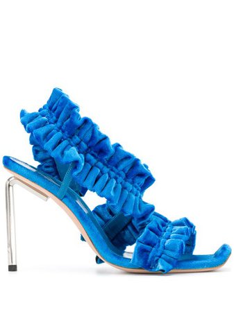Shop blue Off-White Allen ruffle sandals with Express Delivery - Farfetch