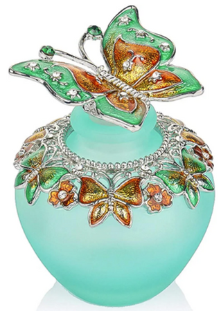 blue and green butterfly perfume
