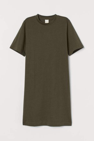 Cotton T-shirt Dress - Green
