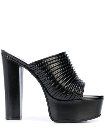 *clipped by @luci-her* black Givenchy ridged platform mules