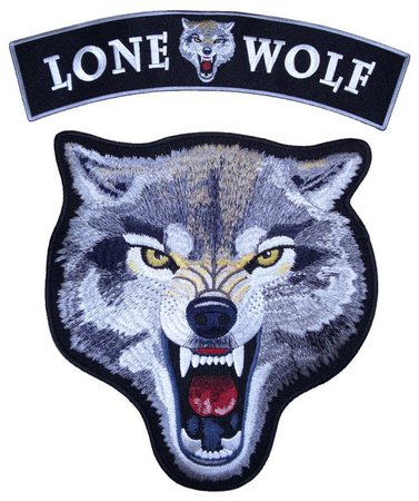 Lone Wolf Growling Wolf 2 PC Rocker Set Biker Patch – Leather Supreme