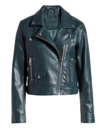 Blank NYC forest green leather jacket