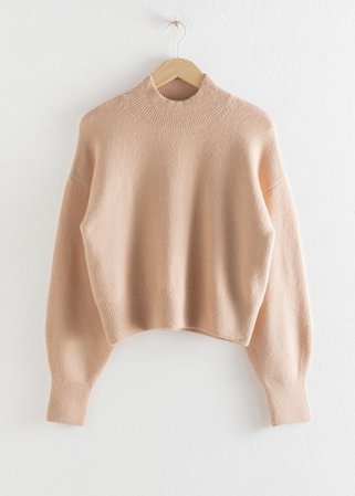 Mock Neck Sweater - Beige - Sweaters - & Other Stories