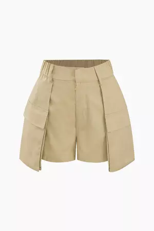 Cargo Pocket Elastic Waist Shorts – Micas