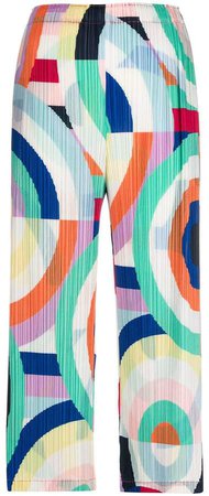 graphic print pleated trousers