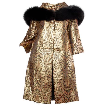 1960s Gold Coat with Fox For Sale at 1stdibs